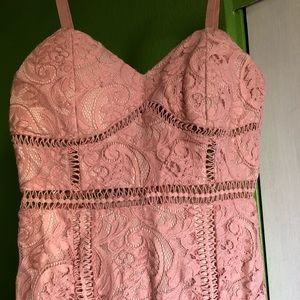 Fashion nova pink lace dress